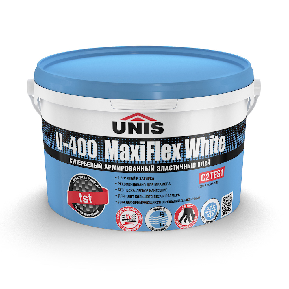 U-400 MaxiFlex White клей плиточный банка 5 кг