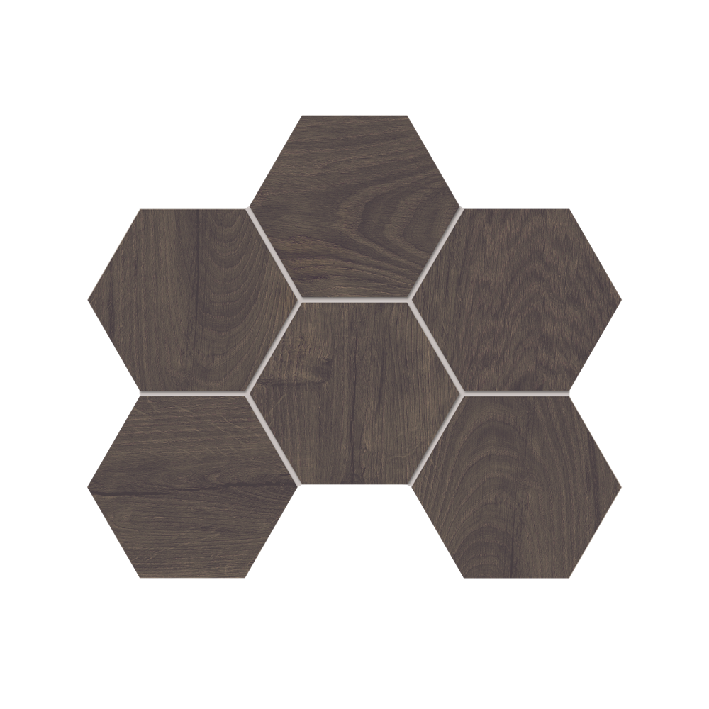 Мозаика SI04 Hexagon 25x28,5x10 непол. Walnut