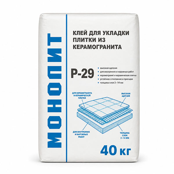 Клей для укладки плитки профессионал 40 кг