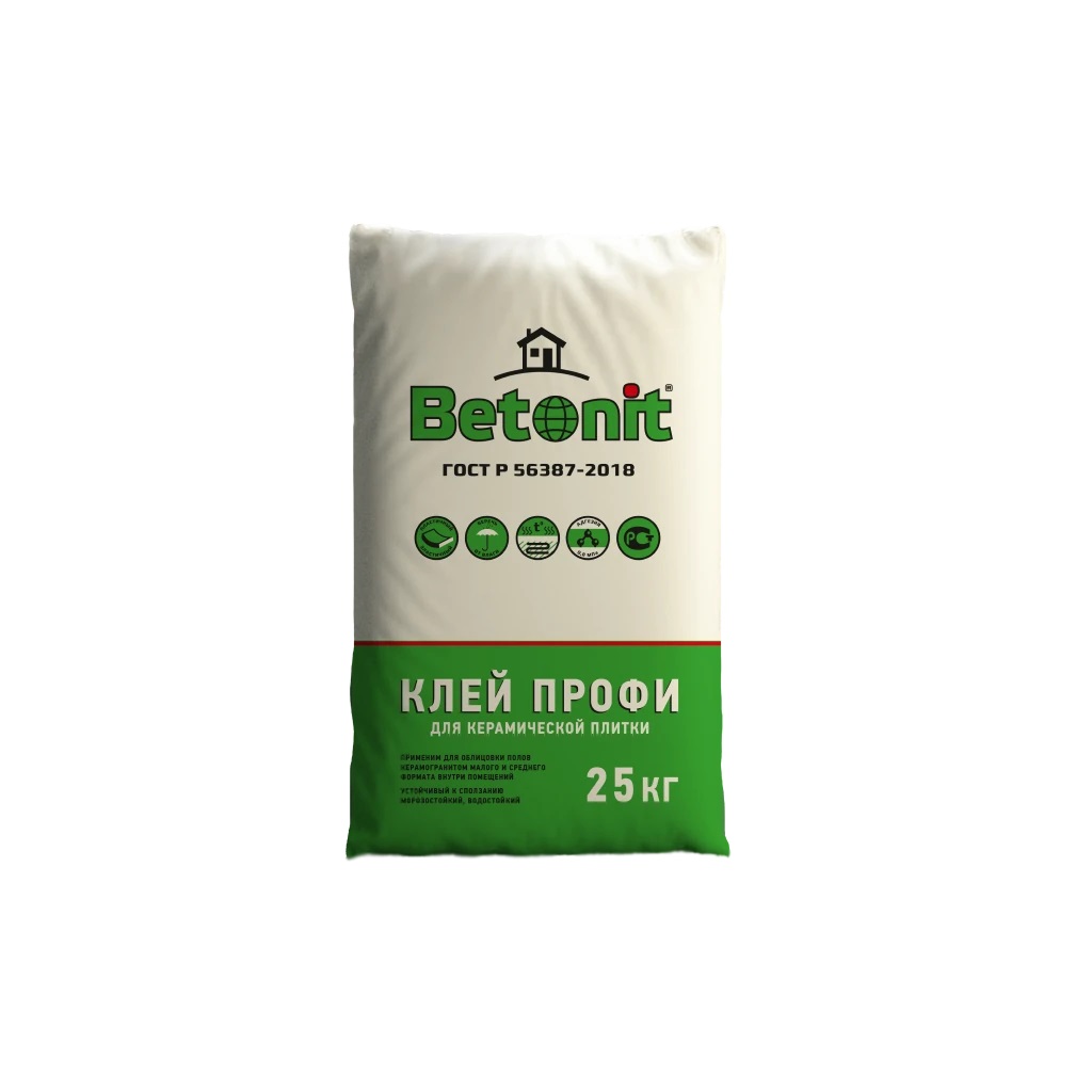 Клей плиточный Профи (25кг) С0 (для внутр. работ) БЕТОНИТ - фото