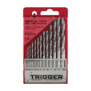 Набор сверл по металлу Trigger 74341 P6M5 1,5-6,5 мм (набор 13 шт.)